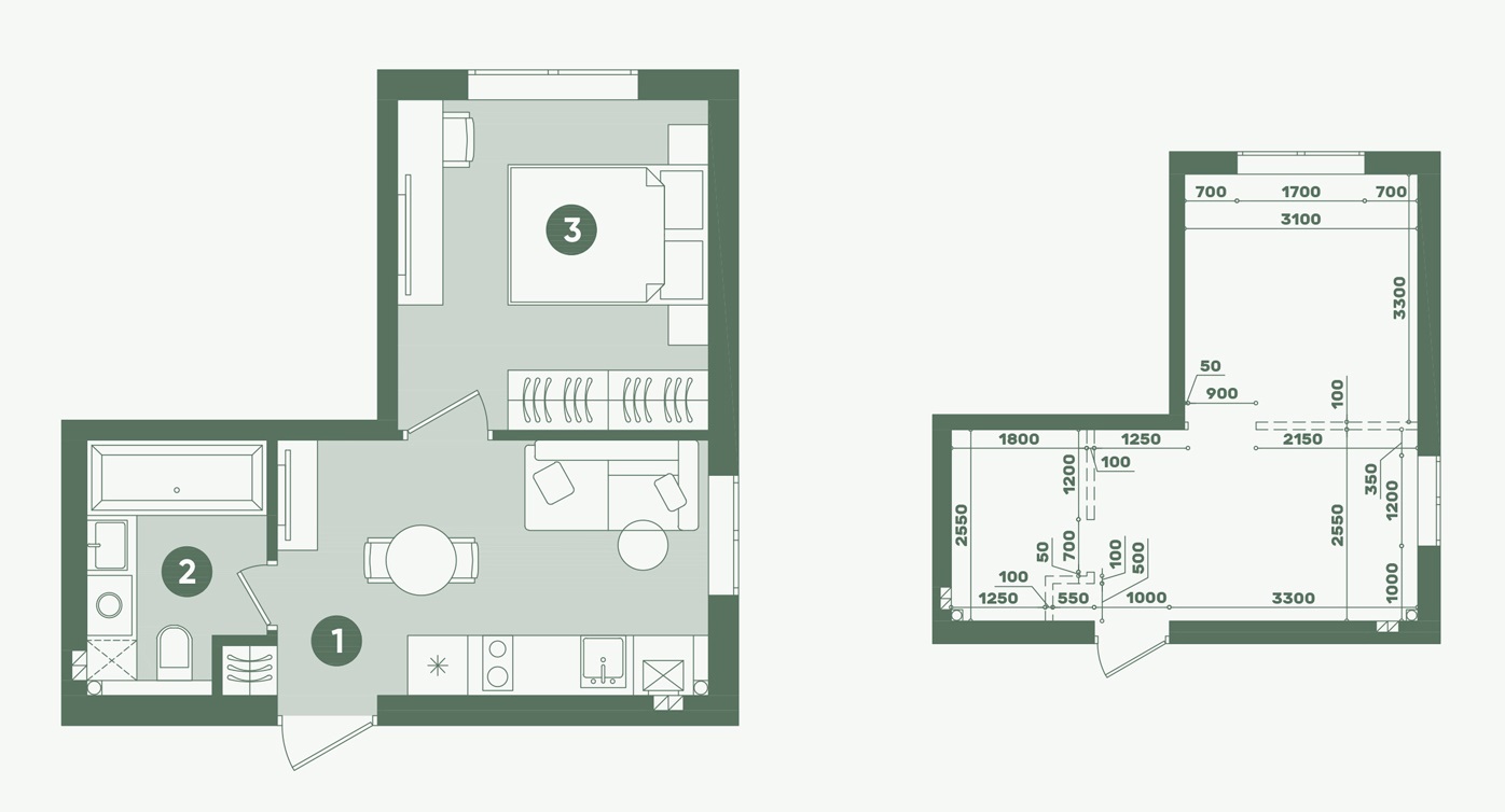 Планування: Квартира 27,16 м²