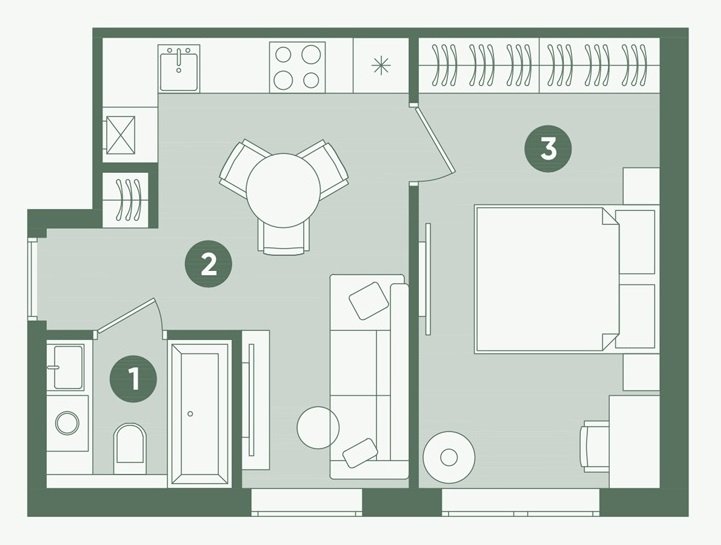 Планування: Квартира 31,65 м²