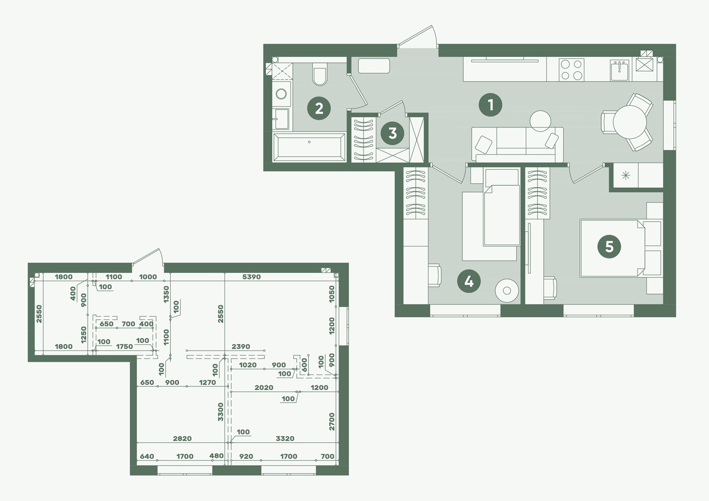Планування: Квартира 46,48 м²