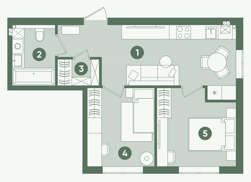 Планування: Квартира 46,48 м²