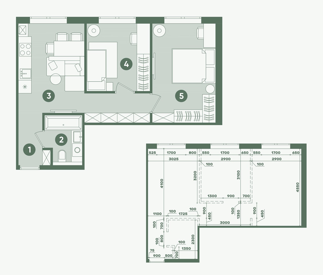 Планування: Квартира 48,12 м²