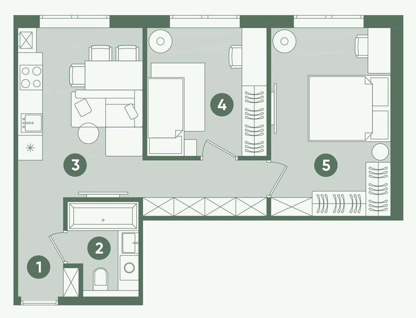 Планування: Квартира 48,12 м²
