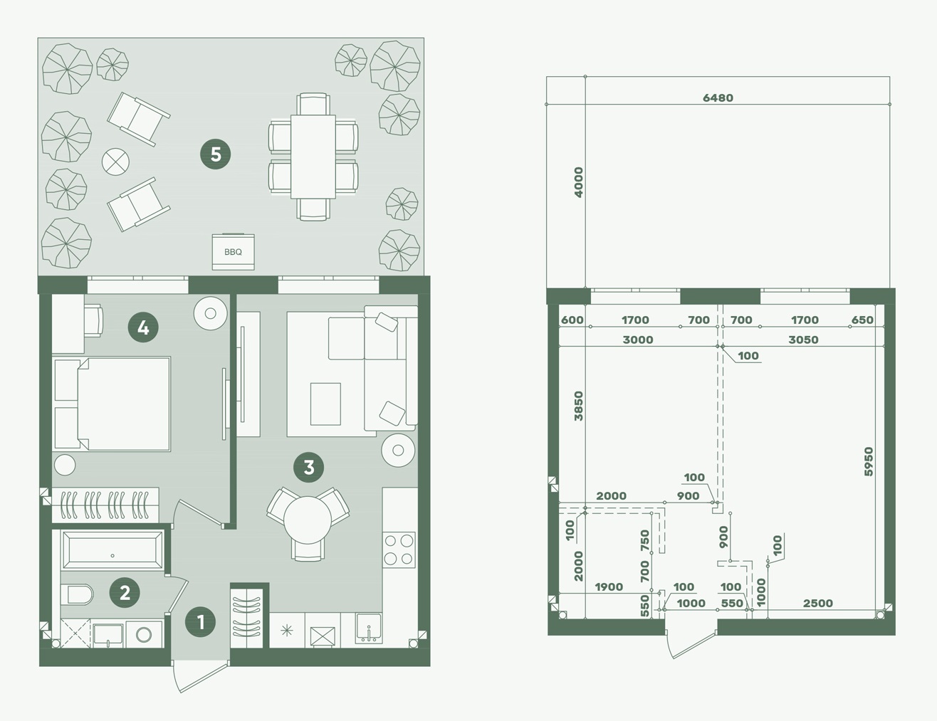 Планування: Квартира 45,69 м²