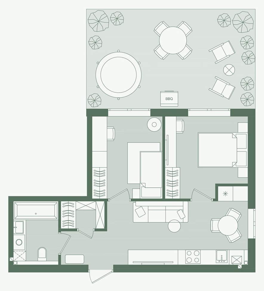 Планування: Квартира 54,61 м²