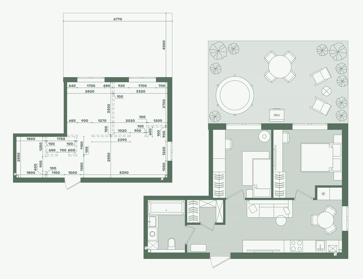 Планування: Квартира 54,61 м²