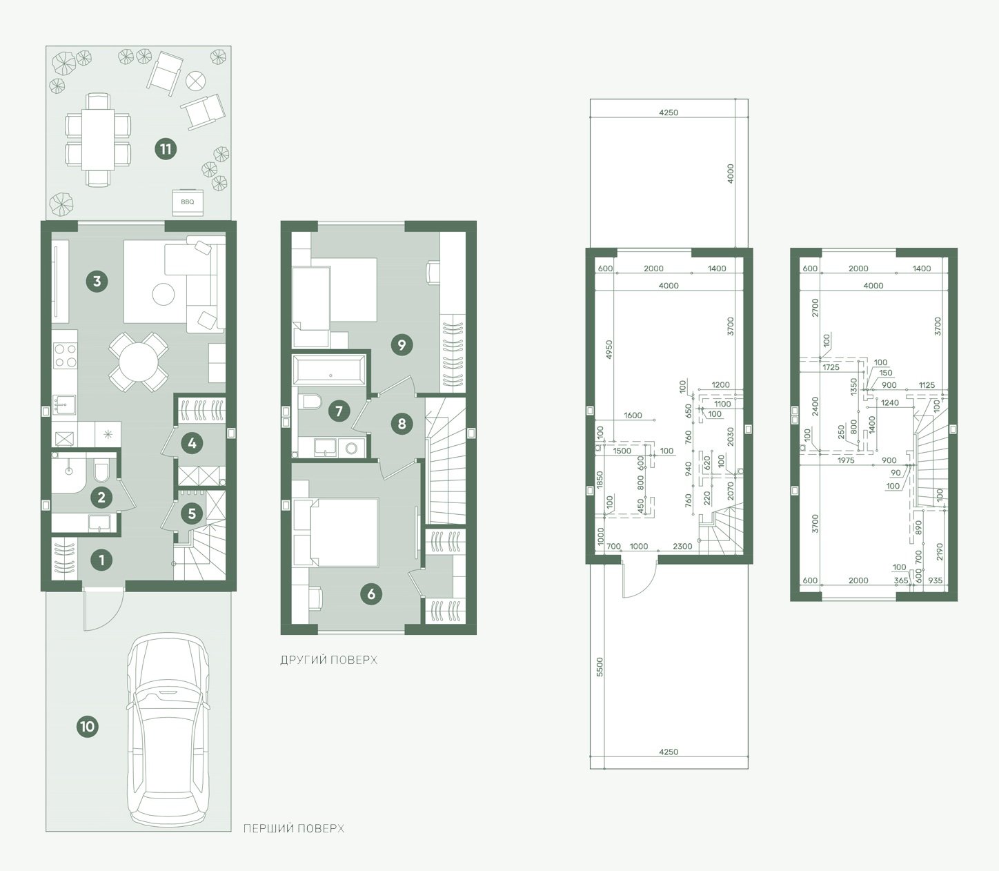 Планування: Таунхаус 66,33 м²