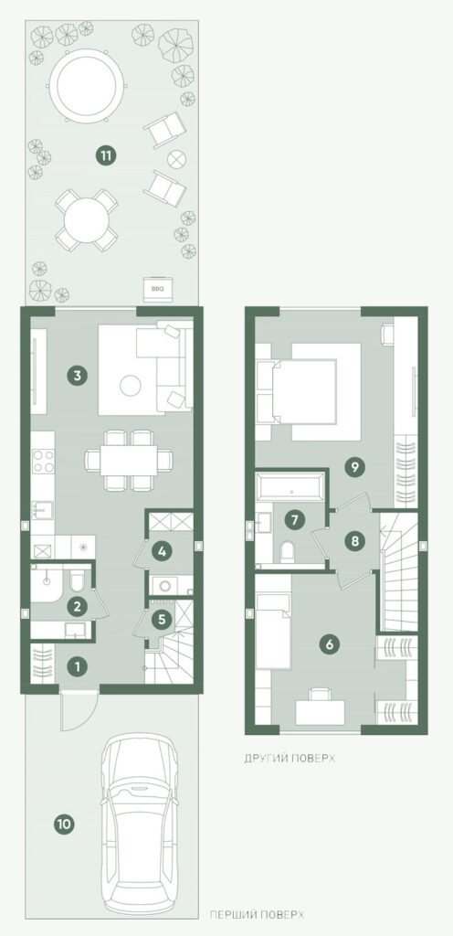 Планування: Таунхаус 74,33 м²