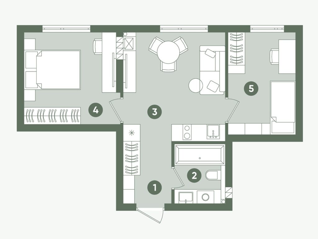 Планування: Квартира 42,99 м²