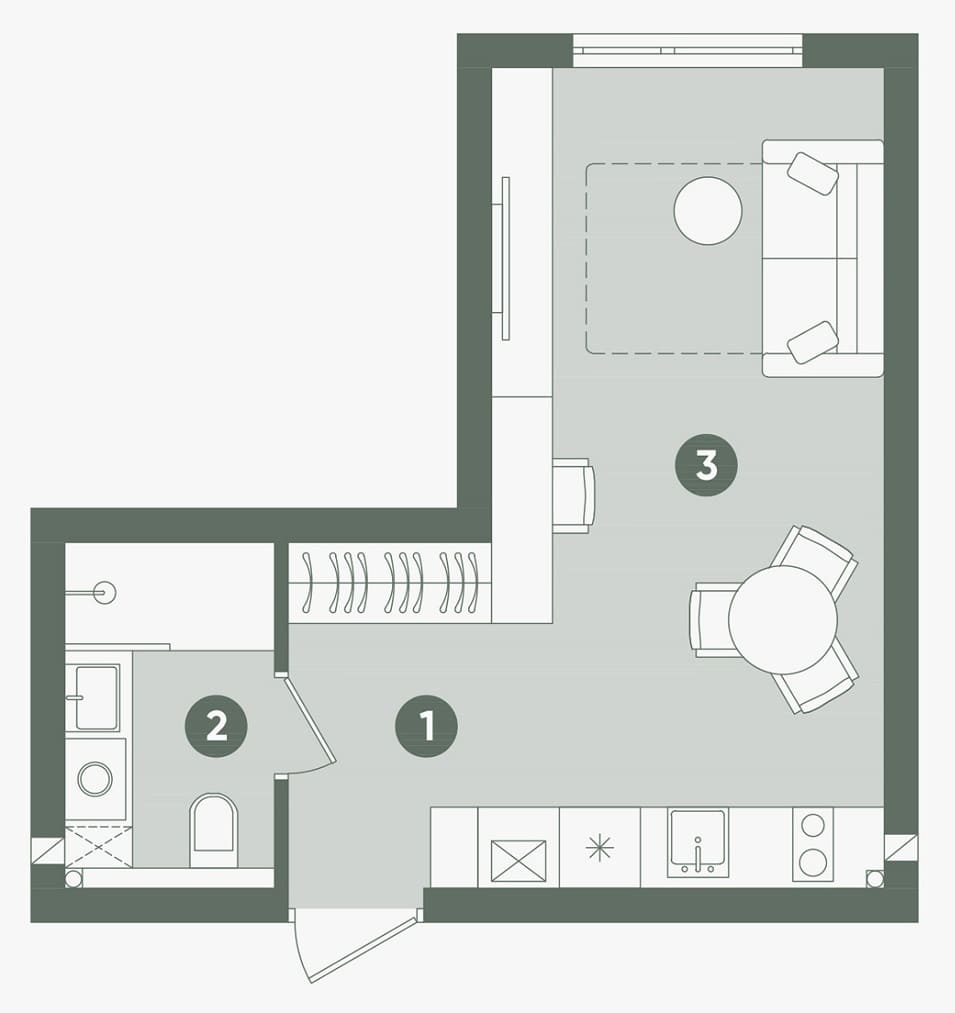 Планування: Квартира 26,13 м²