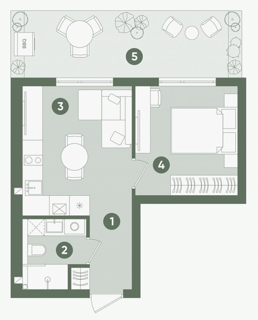 Планування: Квартира 34,93 м²