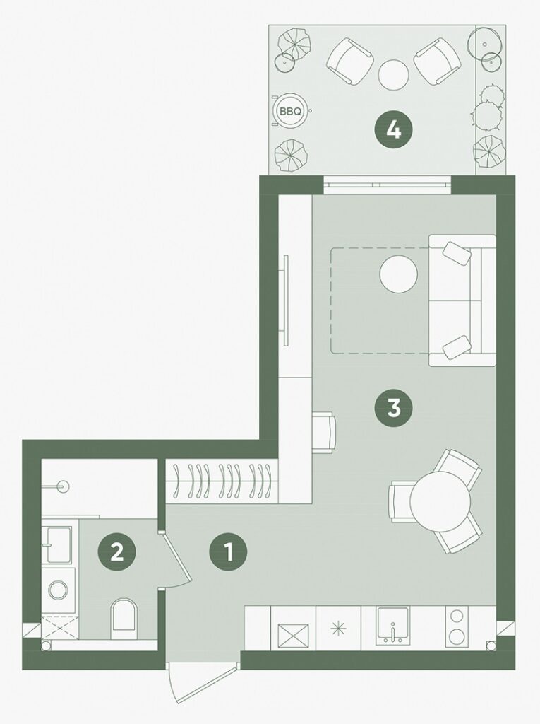 Планування: Квартира 28,02 м²