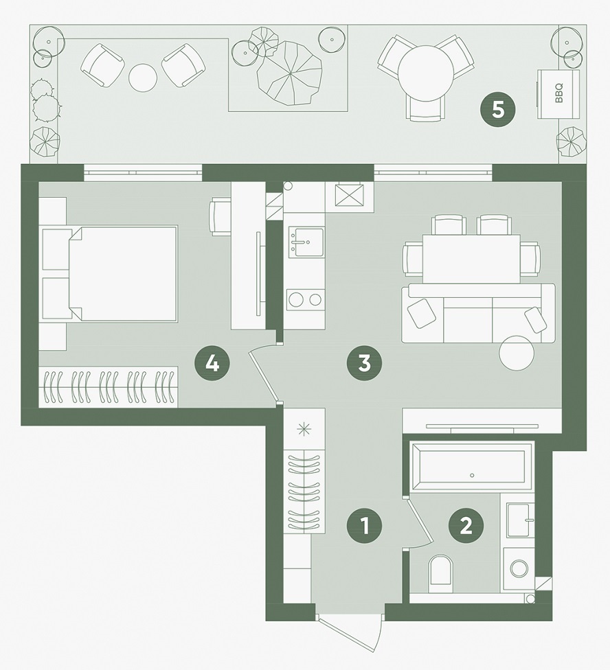 Планування: Квартира 40,04 м²