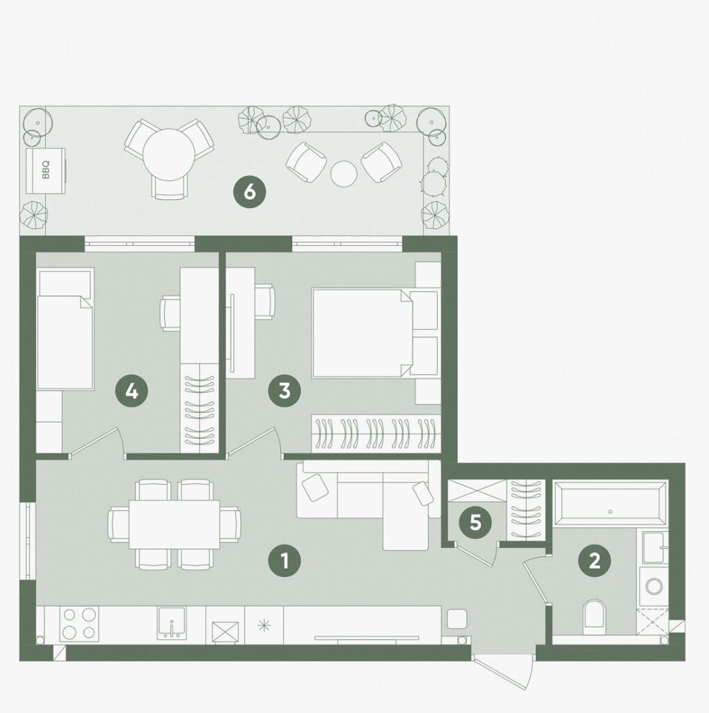 Планування: Квартира 51,41 м²
